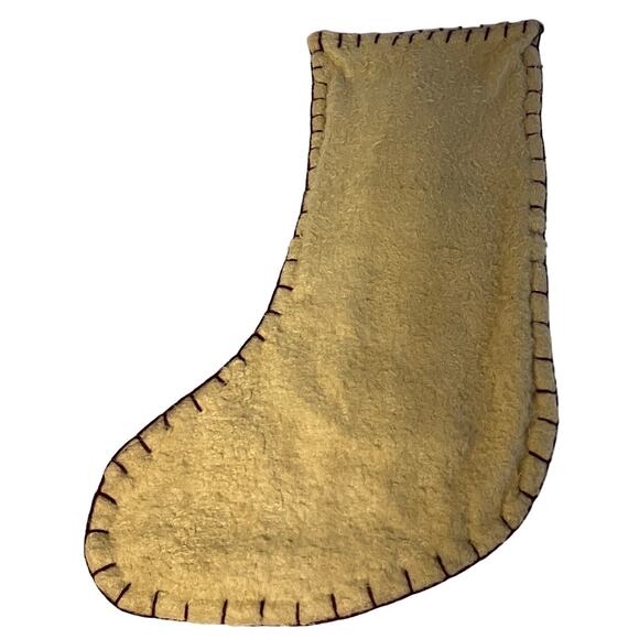 Country Christmas Stocking 3D Appliqué World Bazaar Primitive Santa Cottage - Picture 2 of 6